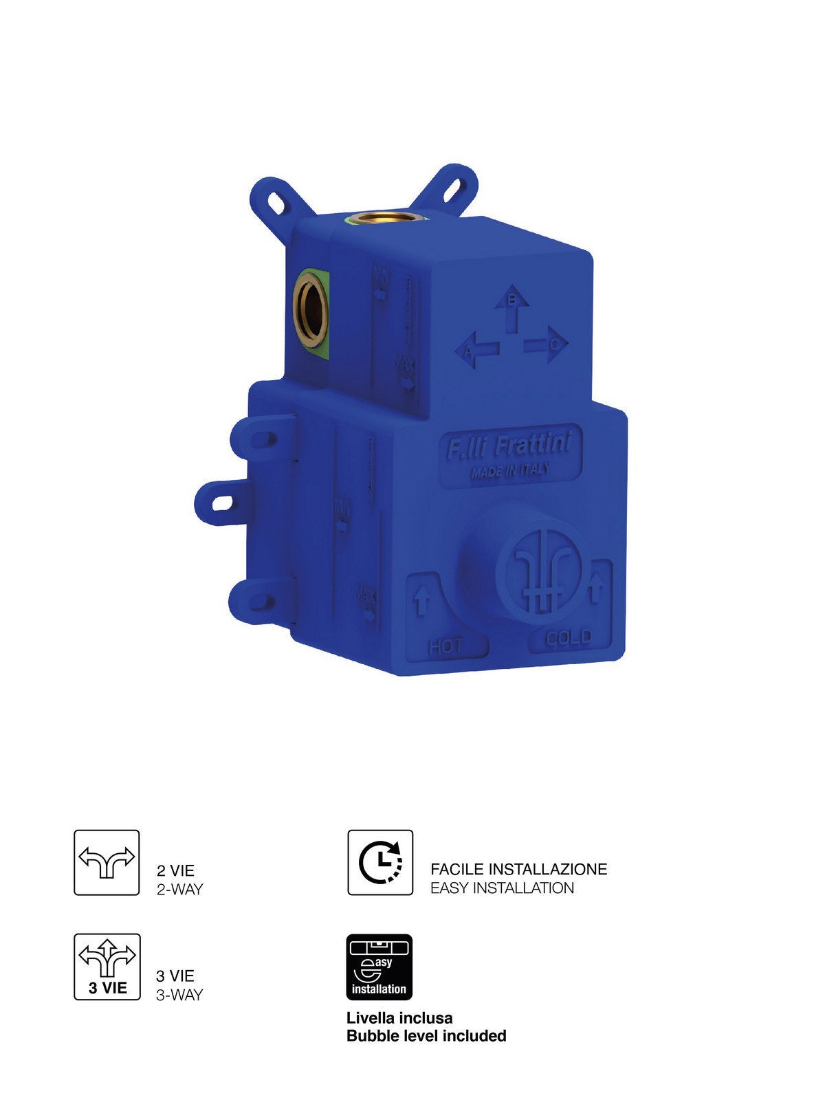 FRATTINI - BORGIA 316 INOX - Parte esterna visibile monocomando incasso 3 vie