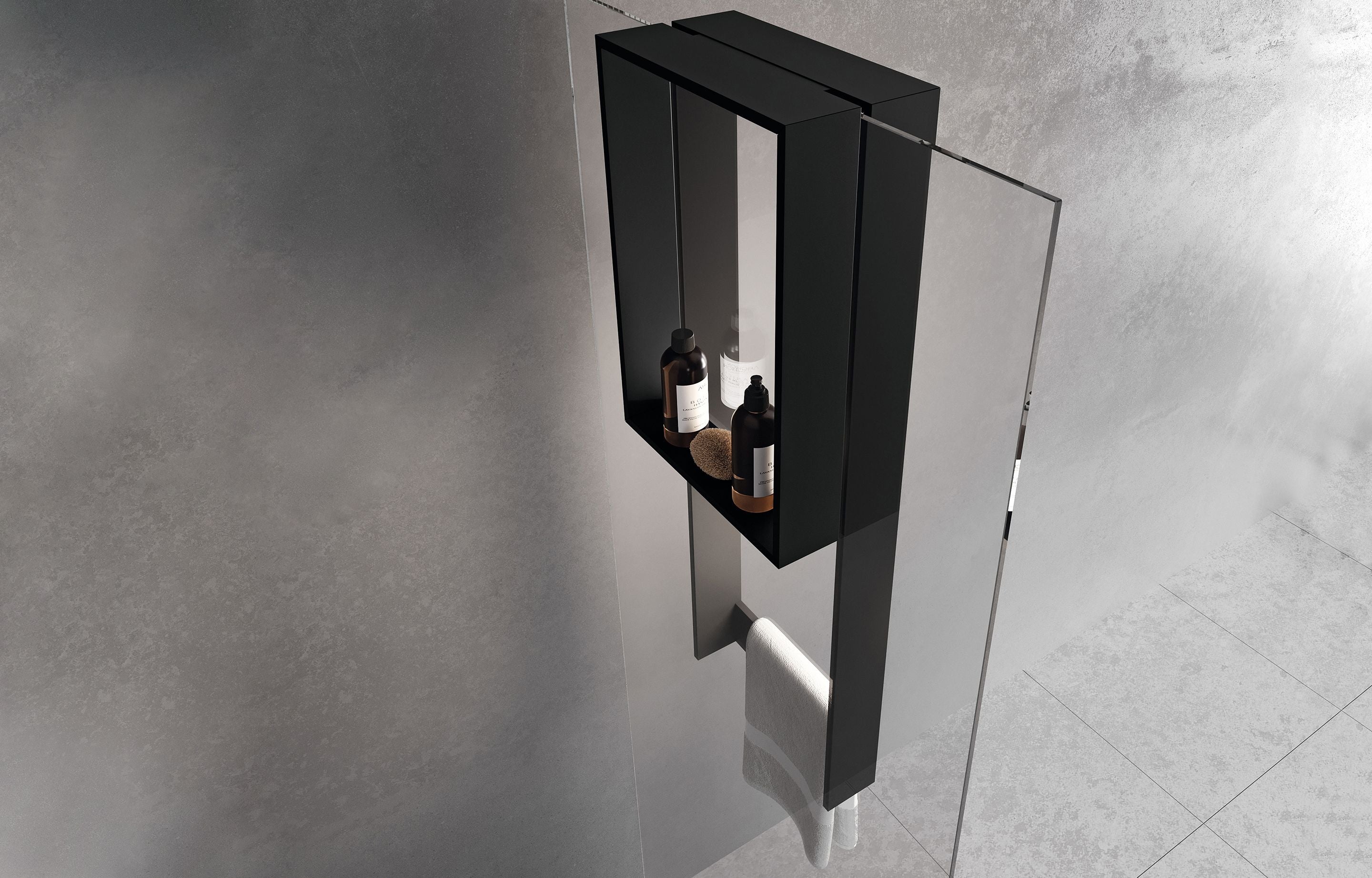 NOVELLINI - FRAME - MENSOLA E PORTA SALVIETTE DA AGGANCIO