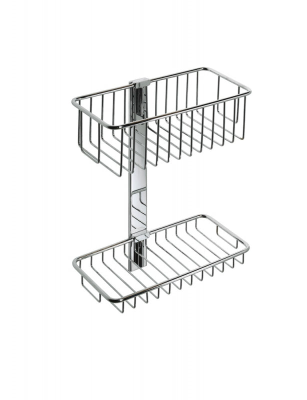 OML - MENSOLE DOCCIA - ANGOLIERA DOPPIA CON GRIGLIA ALTA E BASSA