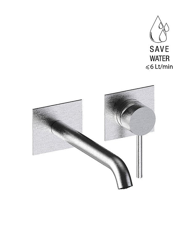 PEPE XL 316 INOX - Parte esterna visibile batteria lavabo a parete senza scarico + Systembox