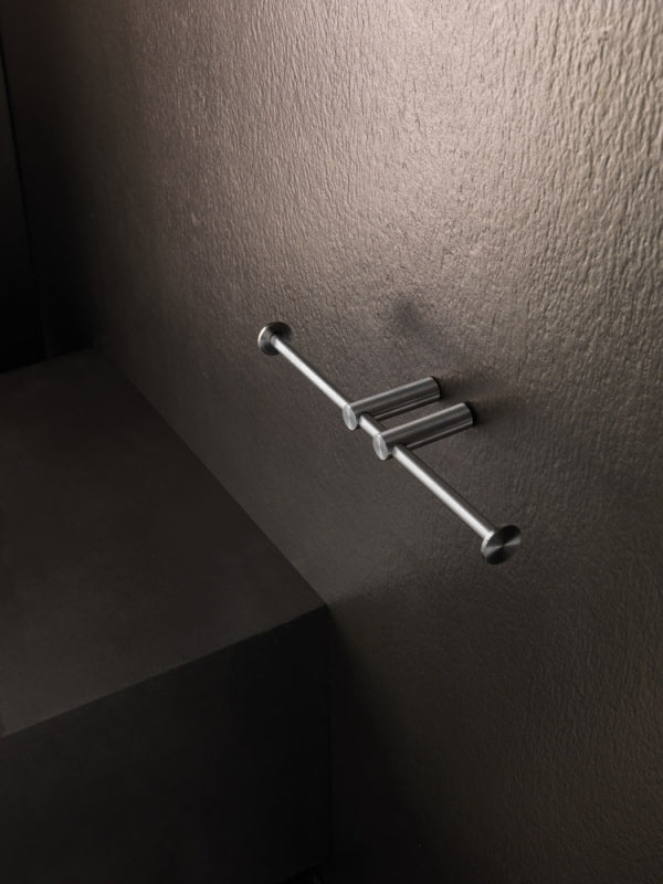 OML - STIFF - PORTAROTOLO DOPPIO A TASSELLI IN ACCIAIO INOX