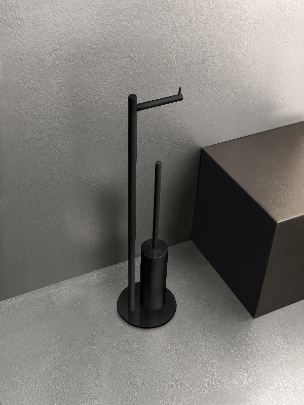 OML - STIFF - PIANTANA PORTAROTOLO E PORTASCOPINO IN ACCIAIO INOX