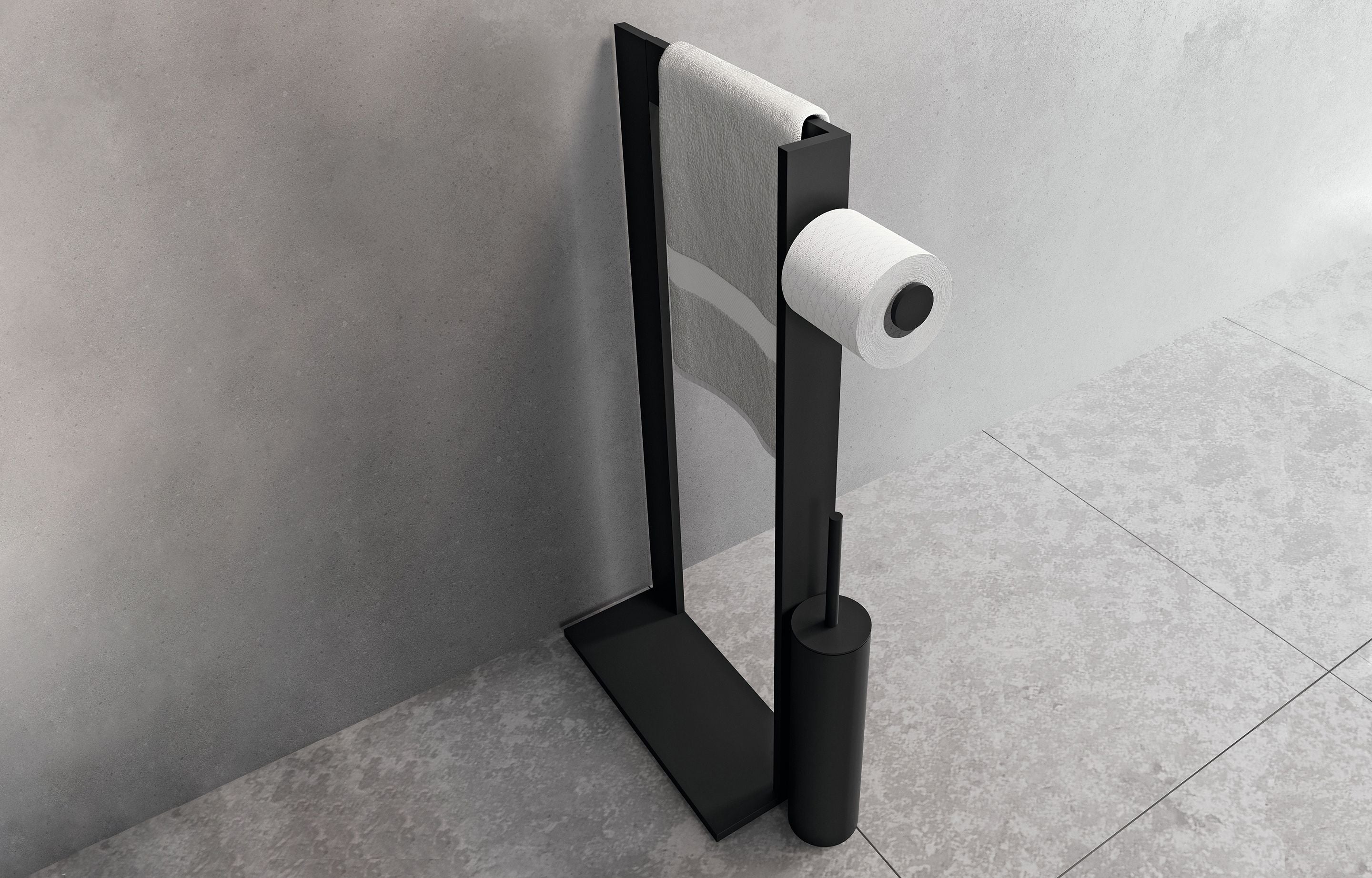 NOVELLINI  - FRAME - COLONNA PORTA SALVIETTE + PORTA ROTOLO + PORTA SCOPINO