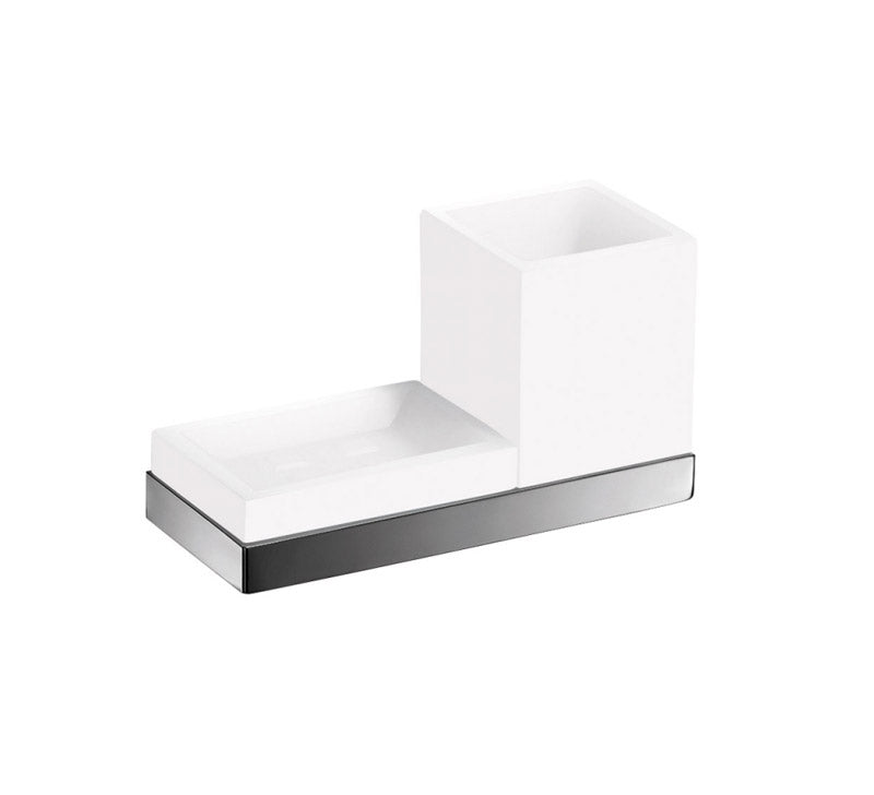 OML - FLASH INCOLLO - PORTASAPONE E BICCHIERE A PARETE