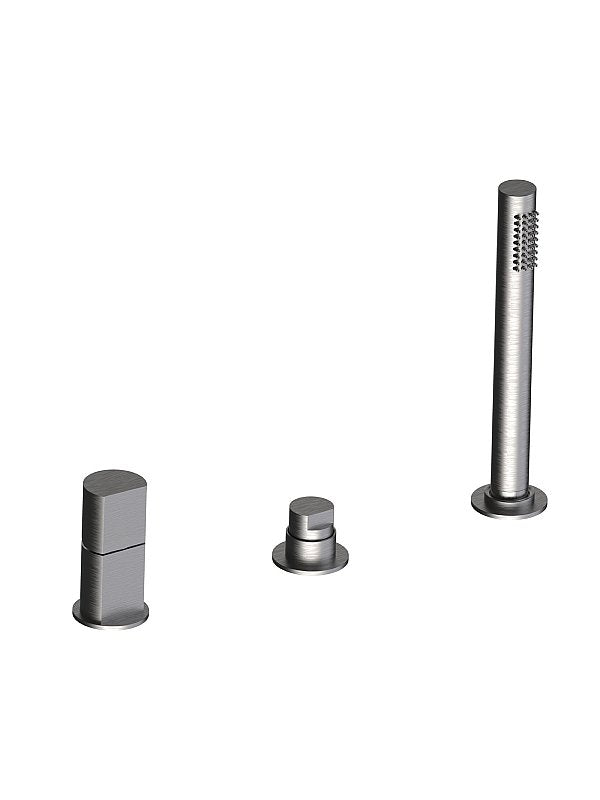 FRATTINI - BORGIA 316 INOX - Batteria bordo vasca monocomando senza bocca