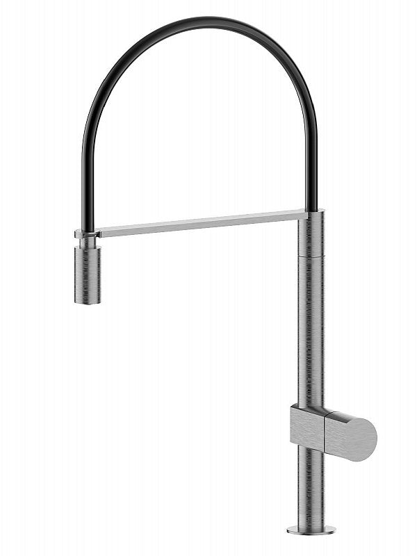 FRATTINI - BORGIA 316 INOX - Monocomando per lavello monoforo con molla e doccetta